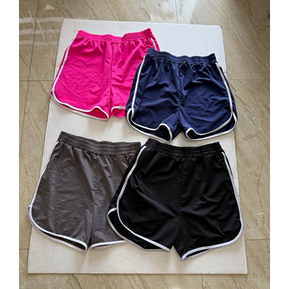 Athlugo Girls Athletic Shorts 4-Pack Size 12-14 Multicolor Drawstring Waist